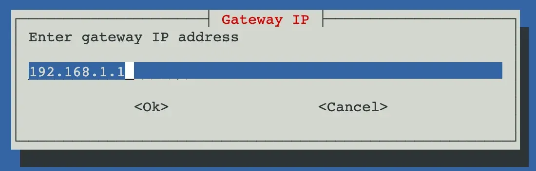 Setting gateway